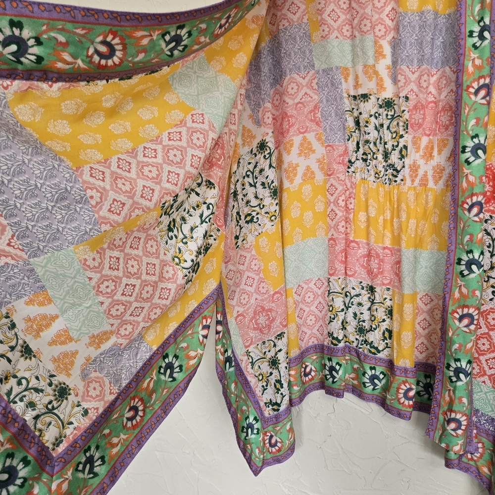 Tolani Collection Patchwork Boho Yellow Pink Kimo… - image 4